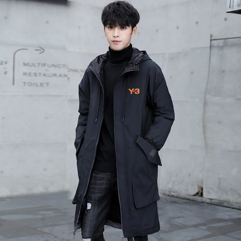 

Y3 New Spring and Autumn Men's Trench Coat Thick Loose Winter Casual Hooded Jacket Y-3 Men's Oversized Fashion coat men winter