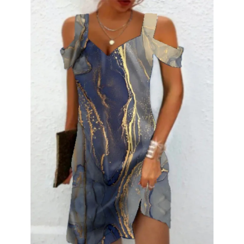 Women's 2023 Summer New Fashion Sexy Printed Elegant Casual Dress