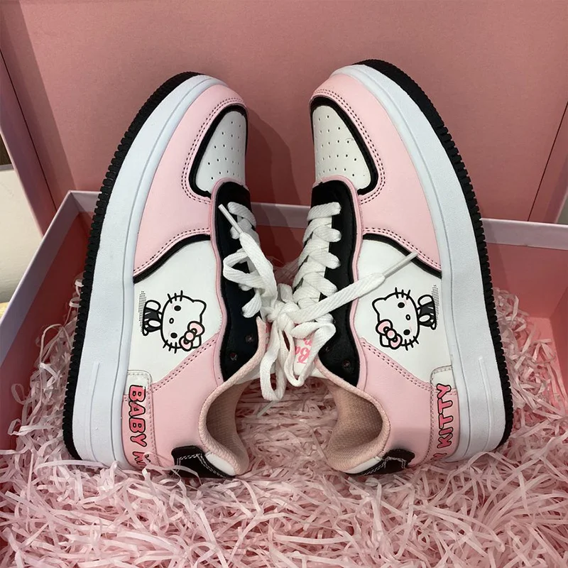 Женские кроссовки Hello Kitty Kawaii аниме Девочка Сердце Sanrio симпатичная мультяшная