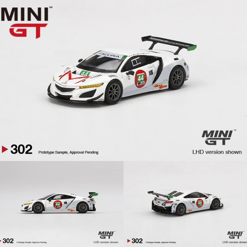 

MINI GT 1:64 Acura NSX GT3 EVO 2021 № 44 IMSA Коллекционная модель автомобиля из сплава, украшение в подарок