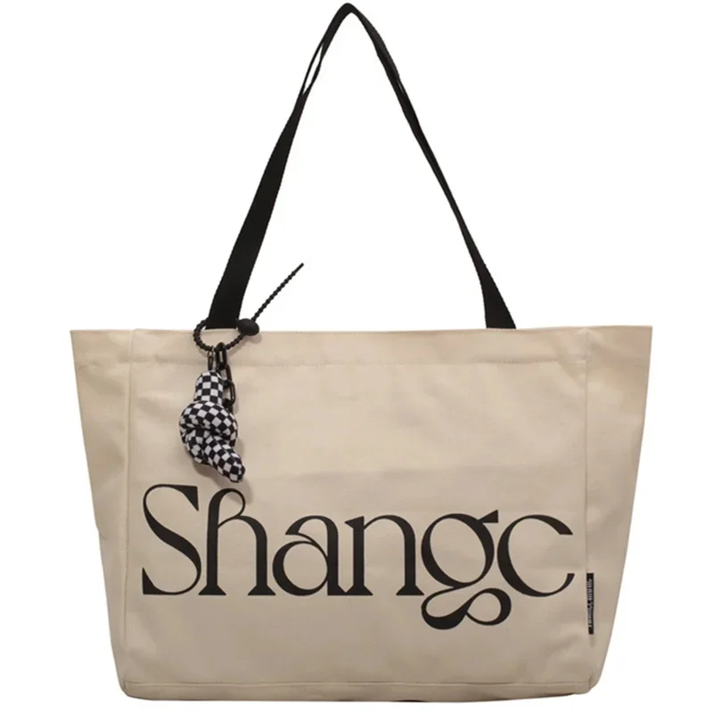 

Big Capacity Female Casual Canvas Fabric Top-handle Tote Bag Women Large Size Overnight Weekender Soft Cloth Handbag Shopper Bag
