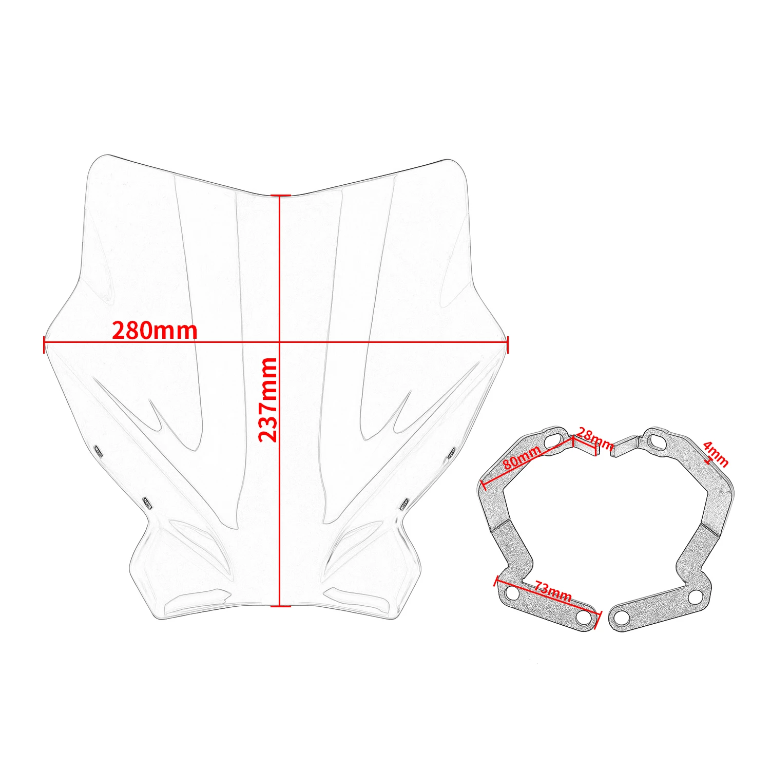 Для Ducati Monster 821R 797 1200 S R 1200S 1200R Мотоцикл Передний Ветровое Стекло Дефлектор Воздуха