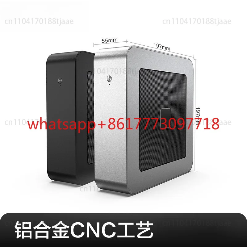 Фото Полностью алюминиевый корпус Mini ITX, блок питания DC-ATX, настольный компьютер для сборки своими руками, компактный корпус с горизонтальной интегрированной графикой. №4