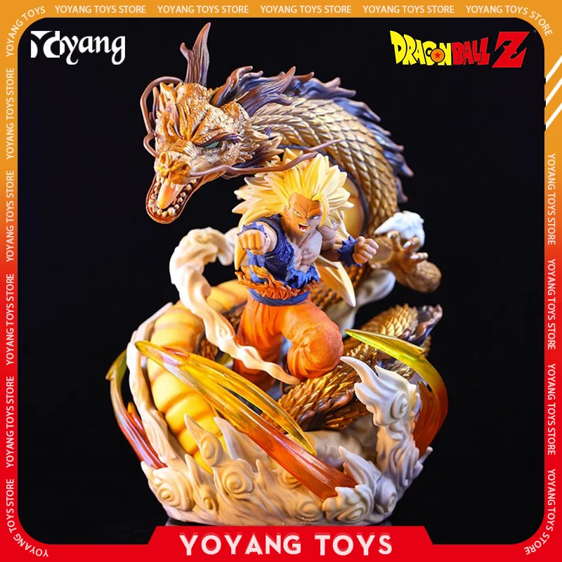 

29cm Dragon Ball Anime Figure Son Goku Action Figures Shenron Statue Super Saiyan Figurine Anniversary Style Models Dbz Toy Gift