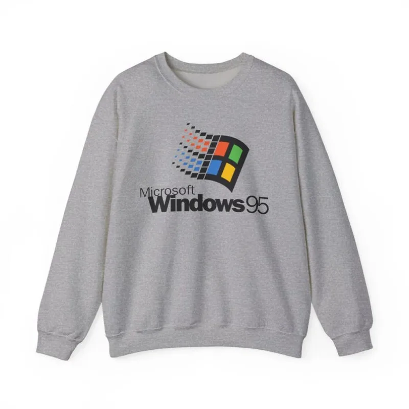 Фото Толстовка с круглым вырезом в стиле ретро Windows 95, винтажная толстовка в геймерском стиле, персонализированная одежда, толстовка с рисунком, толстовка унисекс с капюшоном №2