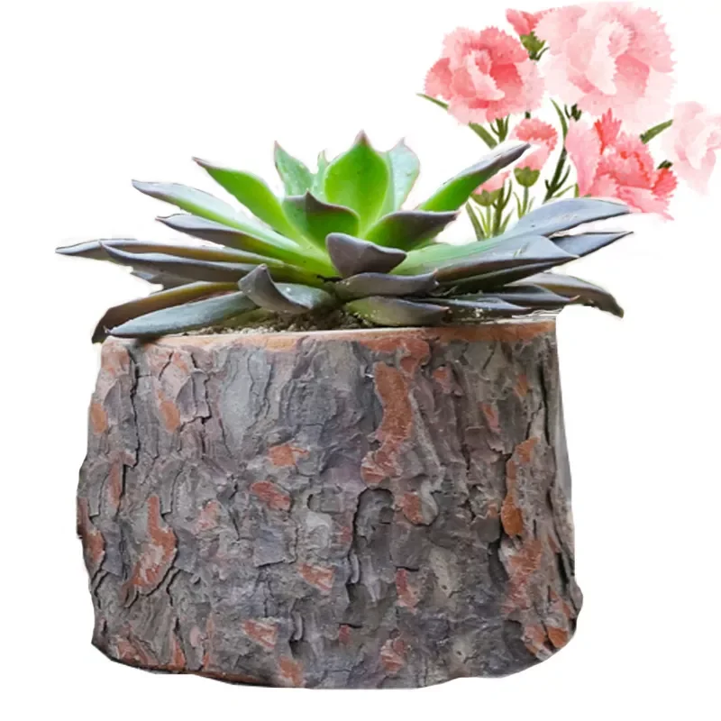 

JmtWood Garden Flower Pot Hollow Wooden Stake Design Planter Candelstick Indoor Pot Succulents Home Decoration Plant Pot Wood Cr