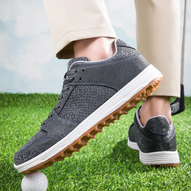 Professional Golf Shoes Brand Comfortable Men and Women Gray Black Grass Anti-skid Golf Training Shoes Size 36-46