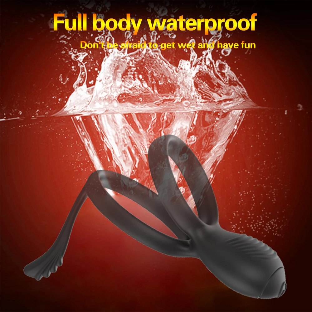 Кольцо-вибратор на пенис для мужчин двойные кольца массажер задержки эякуляции