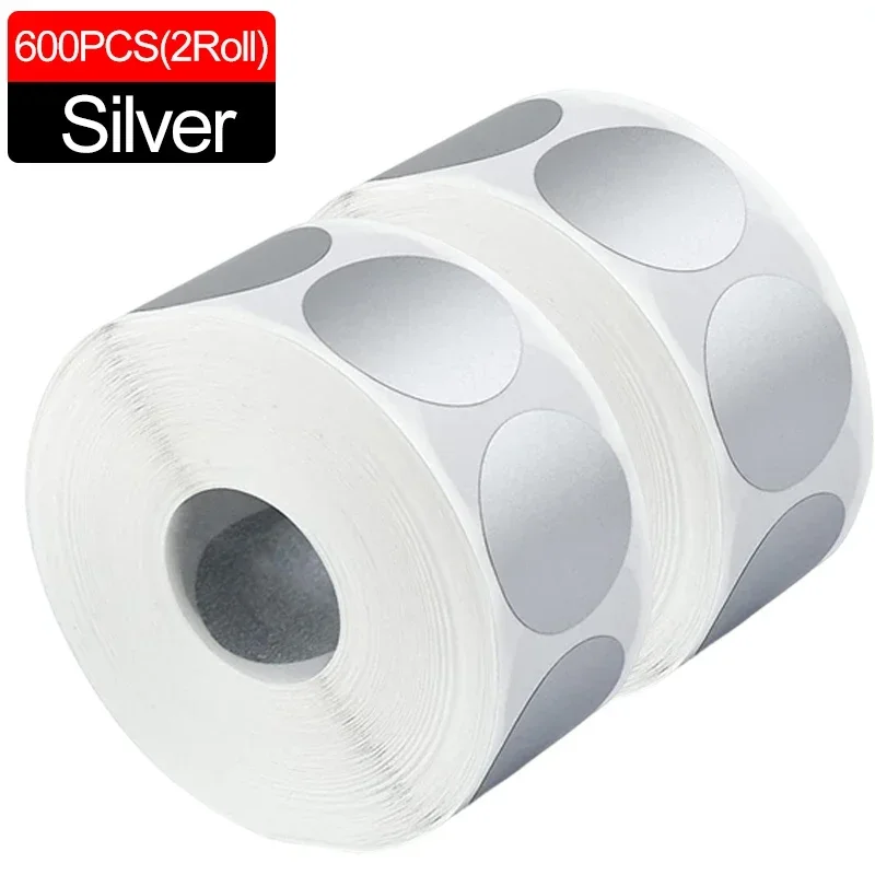 

Круглые скретч-наклейки золотые и серебряные 300 шт