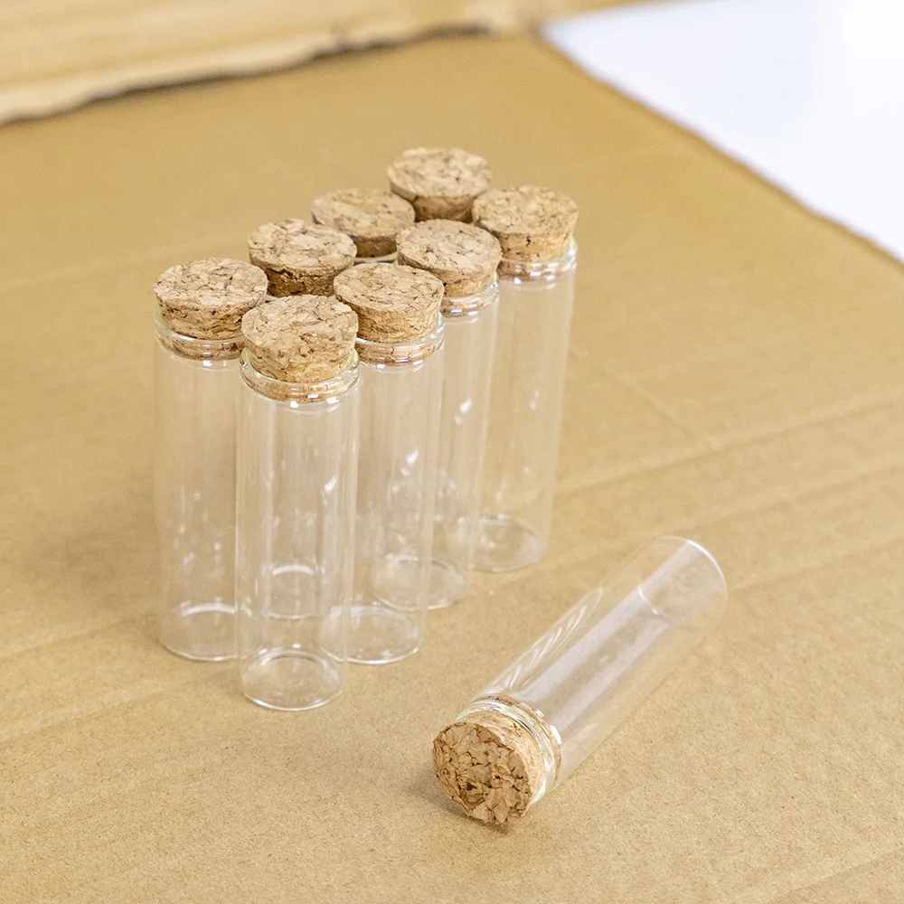

50pcs/Lot Glass Bottle 22*70mm 15ml Test Tube Cork Stopper Mini Spice Bottles Container Small DIY Jars Vials Tiny Bottles Glass