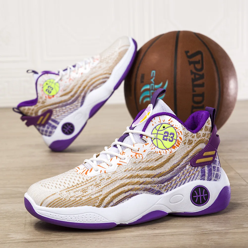 

Flying woven mesh running breathable men's shoes basketball shoes