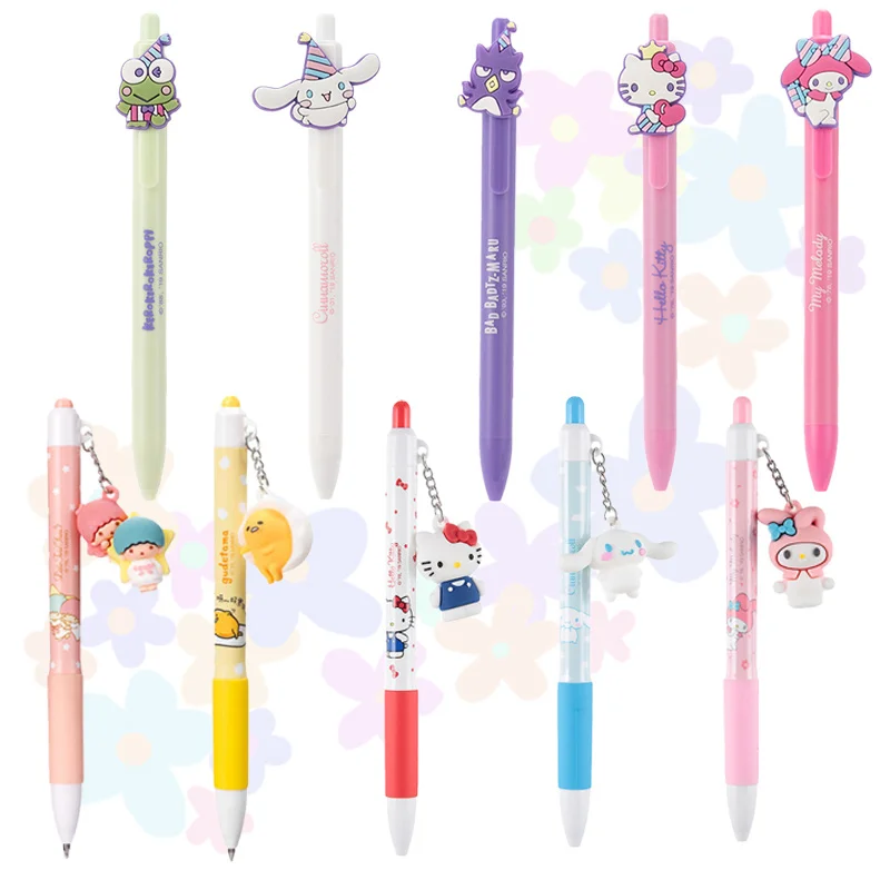 

Sanrioed Kawaii Cartoon Pendant Automatic Signature Pen My Melody Cinnamoroll Anime Fun Gel Pen Ballpoint Pens Girly Style Cute