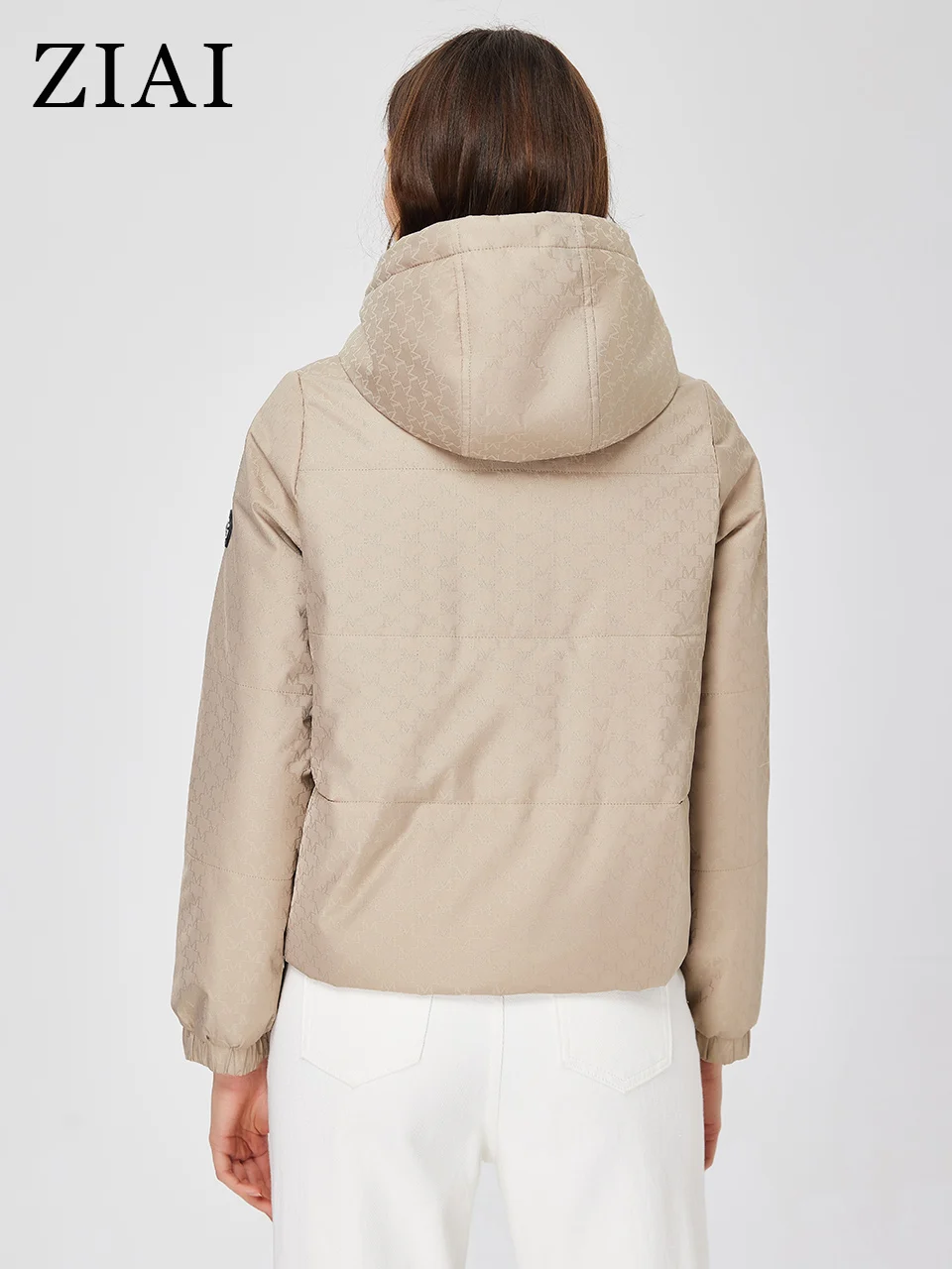 ZIAI 2023 Women's spring jacket Classic Short Hooded Casual Thin Cotton zipper High quality pattern Fabric coat women ZM-20360
