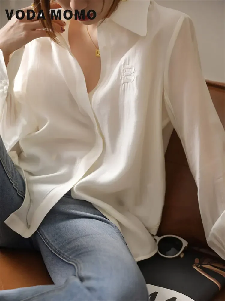 Весенне-летние модные высококачественные рубашки женские шикарные шифоновые
