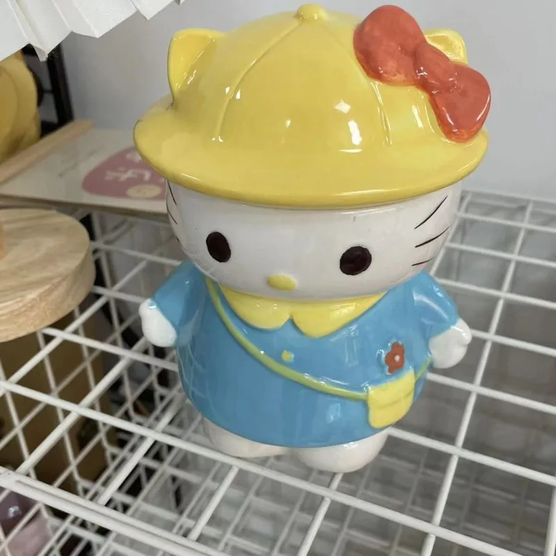 

New Sanrioed Hello Kitty Ceramic Water Cup 3D Cartoon Figure Girly Heart Creative Embossed Drinking Cup Kawaii Mug Birthday Gift