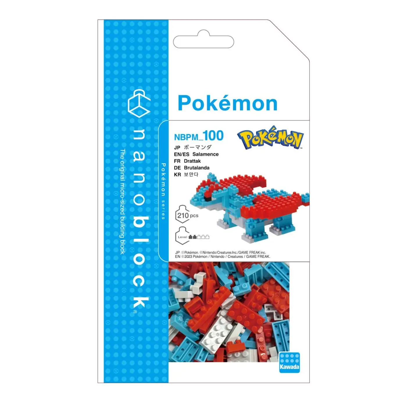 Оригинальный конструктор Nanoblock Pokemon Salamence, микро-блоки, 3D-модель, пазл, кавайная модель, коллекционная игрушка, подарок (art.: 3920da29aa480) - 3920da29aa480