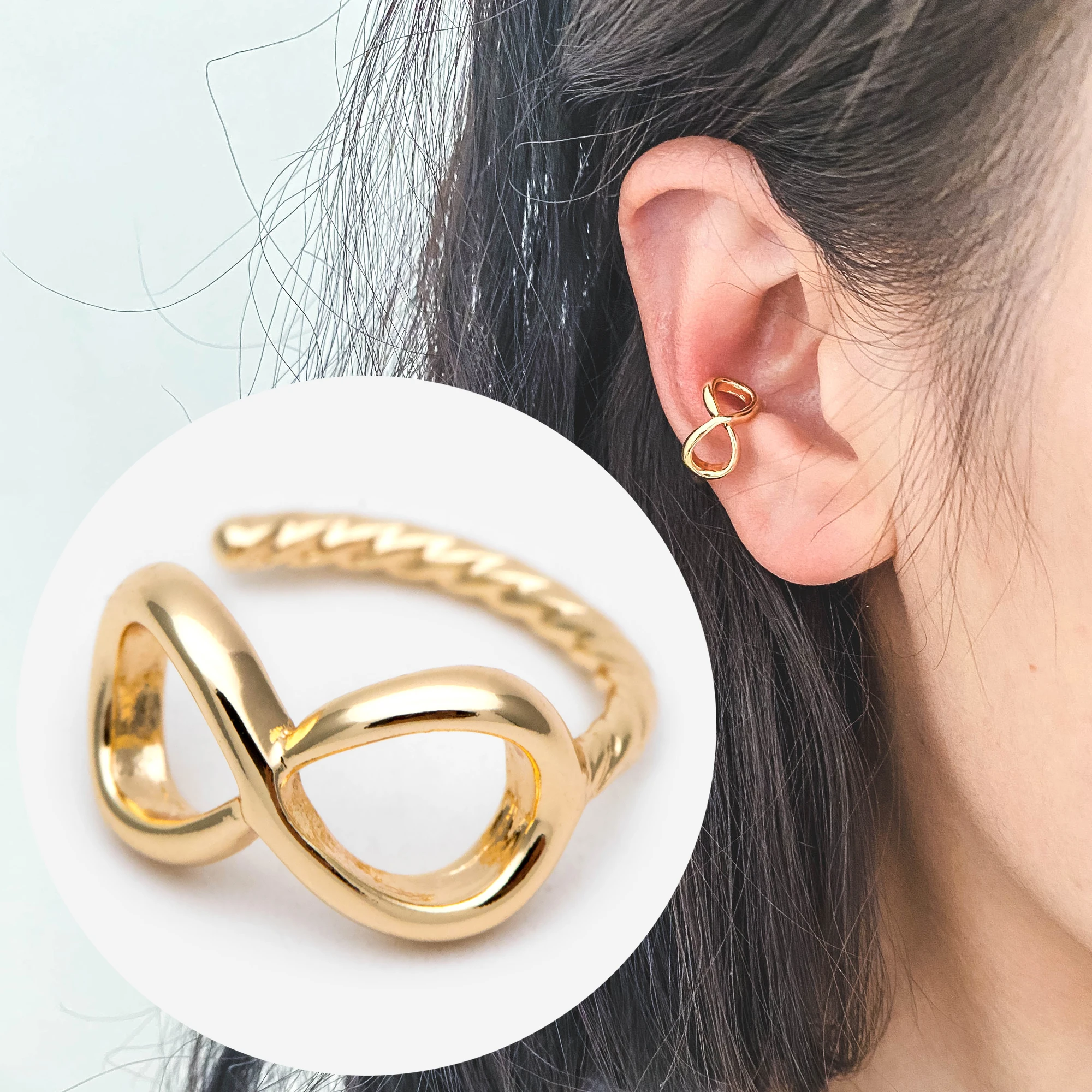 

10pcs Infinity Ear Cuff, Cartilage, Dainty Earcuff Earring (GB-2121)