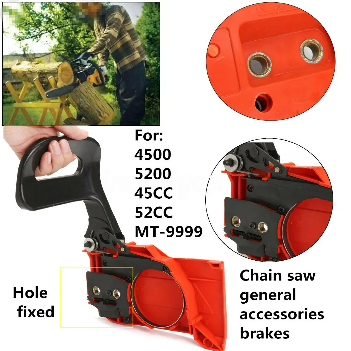 

Chain Saw Brake Handle Cover Universal Clutch Sprocket For Chainsaw 45 52 58 CC Two-Stroke Engine For Fuxtec Horn McDillen Tarus