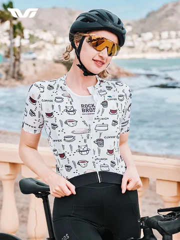 Велосипедная майка ROCKBROS, женская одежда для велоспорта, Спортивная дышащая сетчатая рубашка с молнией YKK, противоскользящая велосипедная одежда