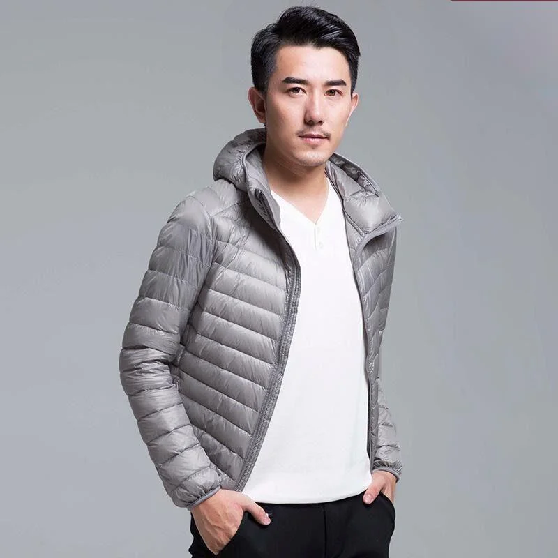 Men's Light Down Jacket Men's 2022 Autumn Winter New Casual Black Short Men's Jacket White Duck Down Jacket Coat For Men