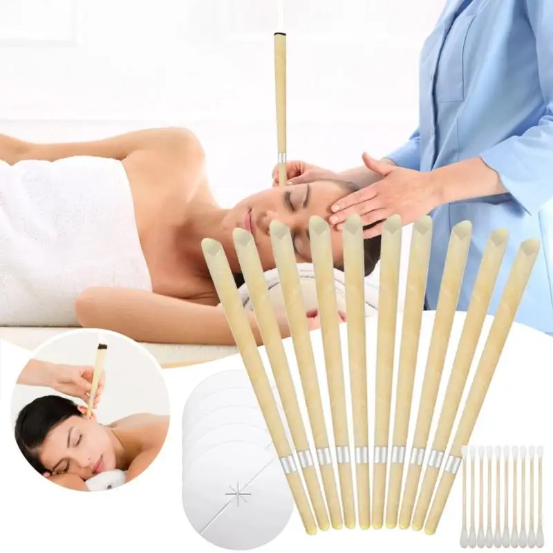 

10Pcs Beewax Ear Hopi Candles Ear Wax Removal Tool Indiana Aromatherapy Ear Candle Coning Natural Therapy Ear Care Candle