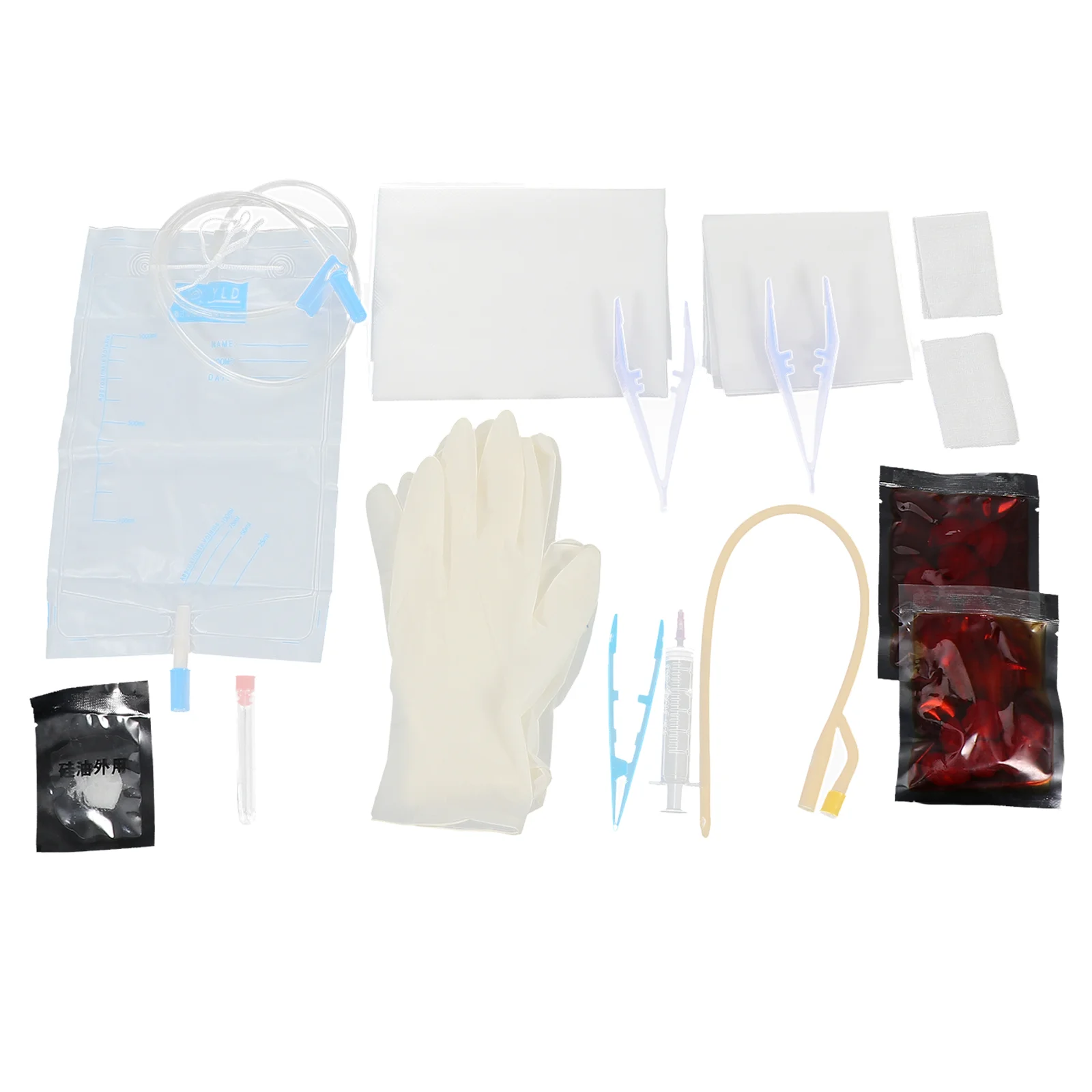 

1 Set Sterilized Cotton Balls Phlebotomy Kit Venipuncture Set Drainage Accessory Lubricant Injector Tweezers
