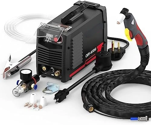 

Plasma Cutter 65 Amp Non High Frequency Non-Touch Pilot Arc Digital Plasma Cutter, DC Inverter 110/220V Dual Voltage Blowback Pl