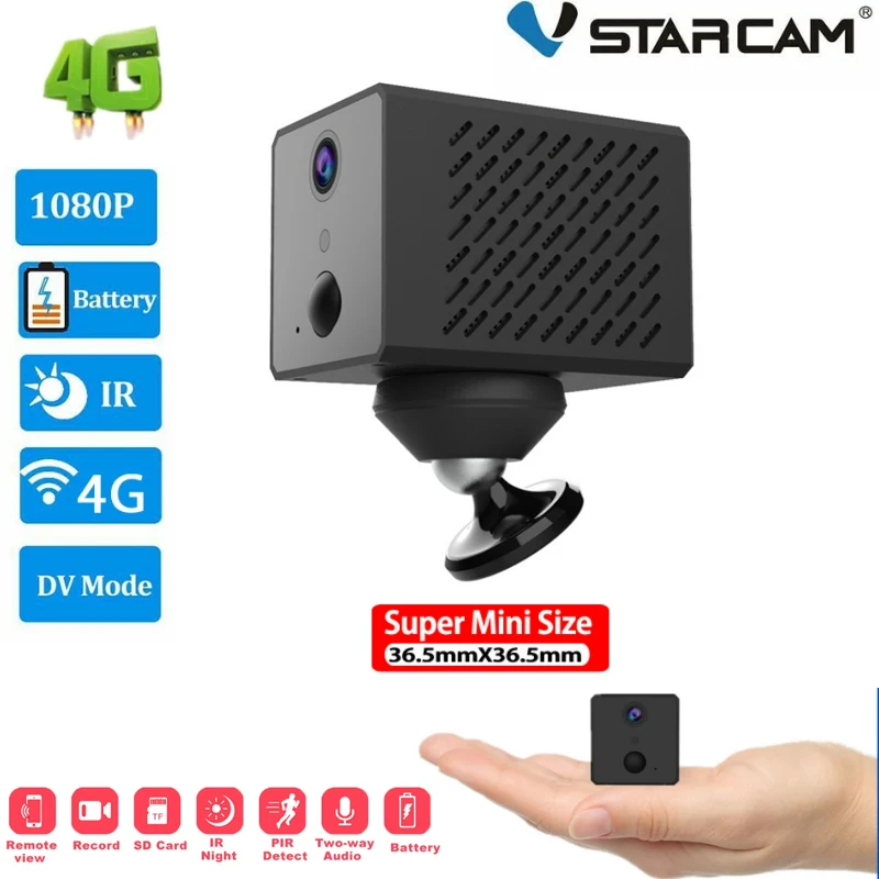 

Vstarcam New 4G Wireless Mini Camera 1080P 4G IP Camera 2600mAh Battery Camera Wifi Camera IR Night Surveillance Security Camera