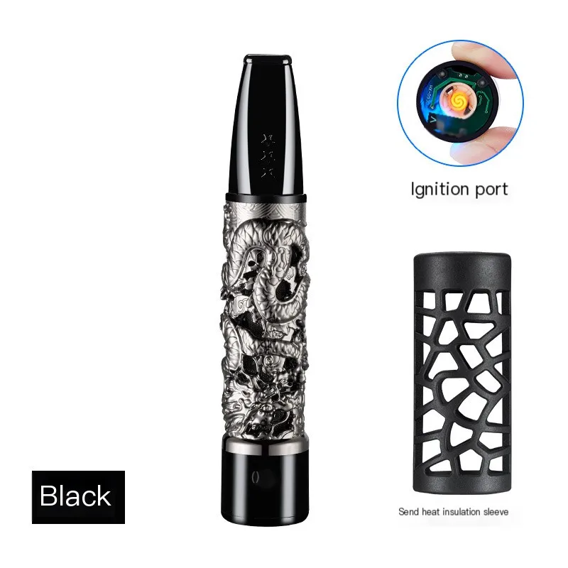 Фото USB-запальничка Dragon Column с коллектором пепла и сигаретным фильтром — портативный аксессуар для защиты от грязного курения (вольфрамовая катушка) 2026 №4