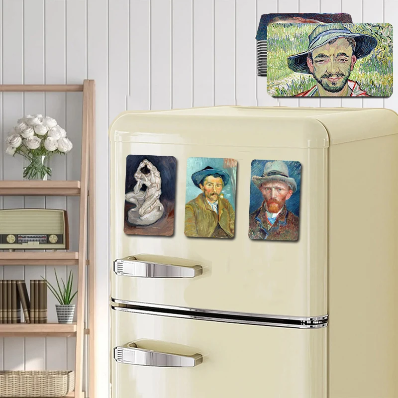 Портрет Ван Гога картина маслом магнит на холодильник гостиная настенная дверь