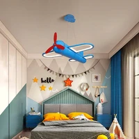 airplane led pendant lights yellow blue lights for children bedroom chandelier kids baby boy home ac85 265v ceiling pendant lamp