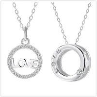 ladies s925 sterling silver round letter love zircon necklace european and american fashion jewelry couple sweet gift