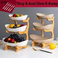 living room home three layer plastic fruit plate snack dish creative modern dried fruit basket candy cake stand bowl 2021