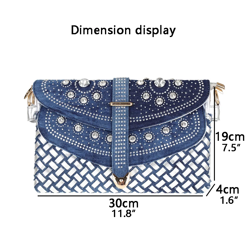 Женская джинсовая сумка JIOMAY плетеная на плечо модная женская сумка-конверт в