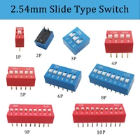 10pcs slide type dip switch module 123456810pin position way 2 54mm pitch red toggle switch blue snap switch dial switch