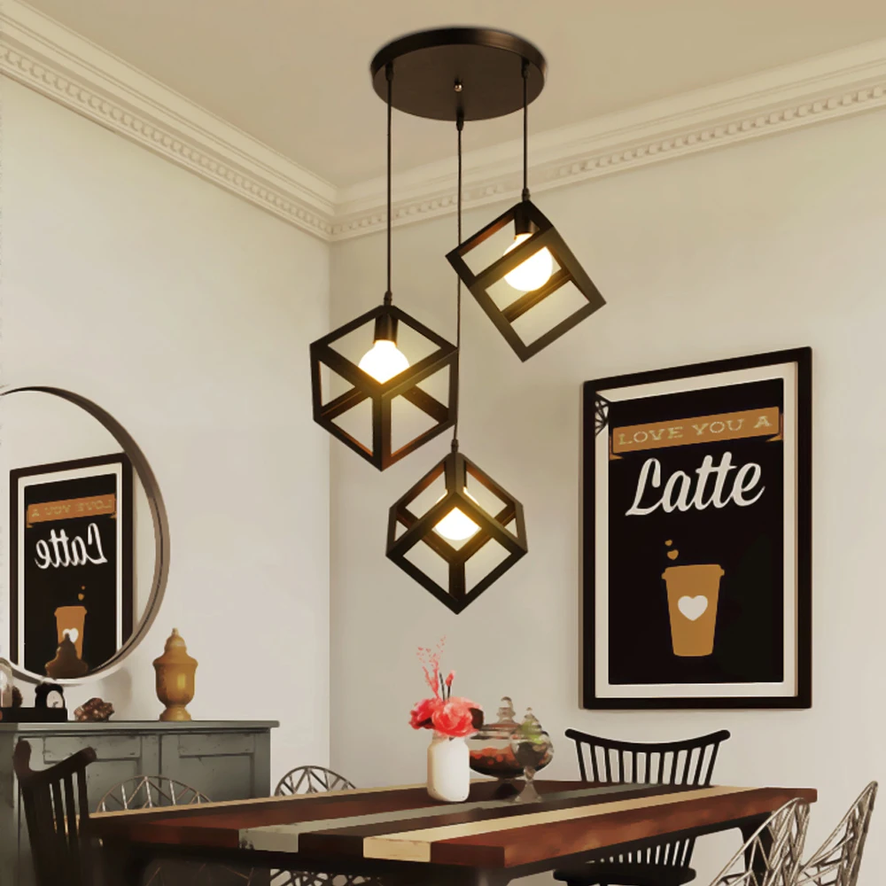 Винтажные подвесные светильники E27 в стиле ретро 1/3 головок