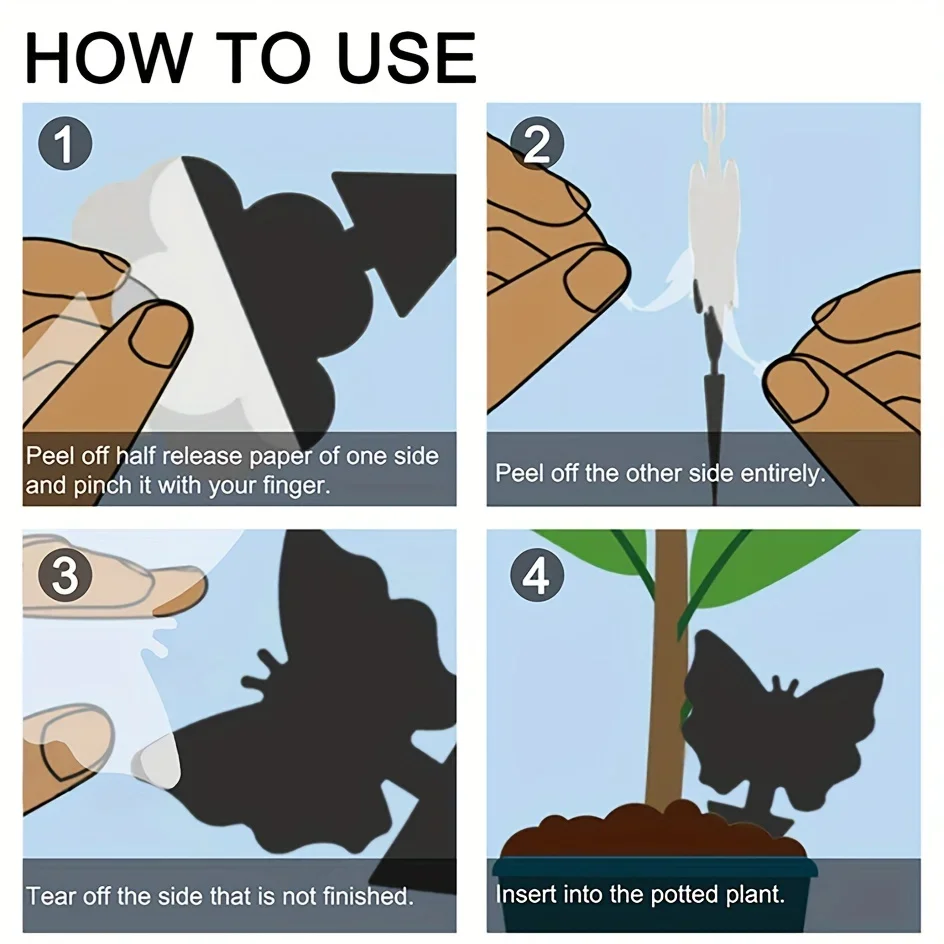 12/24 Шт. Черные Липкие Ловушки Для Мух Двусторонний Мощный Клей Борьбы С