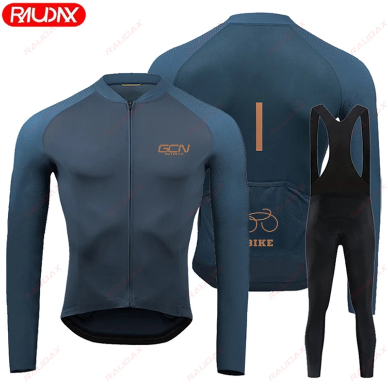 

RAUDAX GCN Autumn Men's Bicycle Set Spring Mountain Bike Long Sleeve Motorcycle Off Road Breathable Cycling Top Basket Jersey