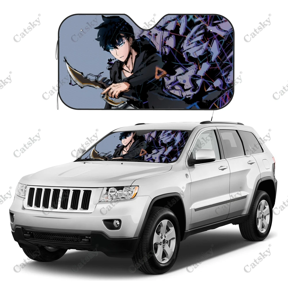 

Аниме соло выравнивающийся автомобильный солнцезащитный козырек аксессуары для интерьера складной солнцезащитный козырек с УФ-рисунком подарок солнцезащитный козырек