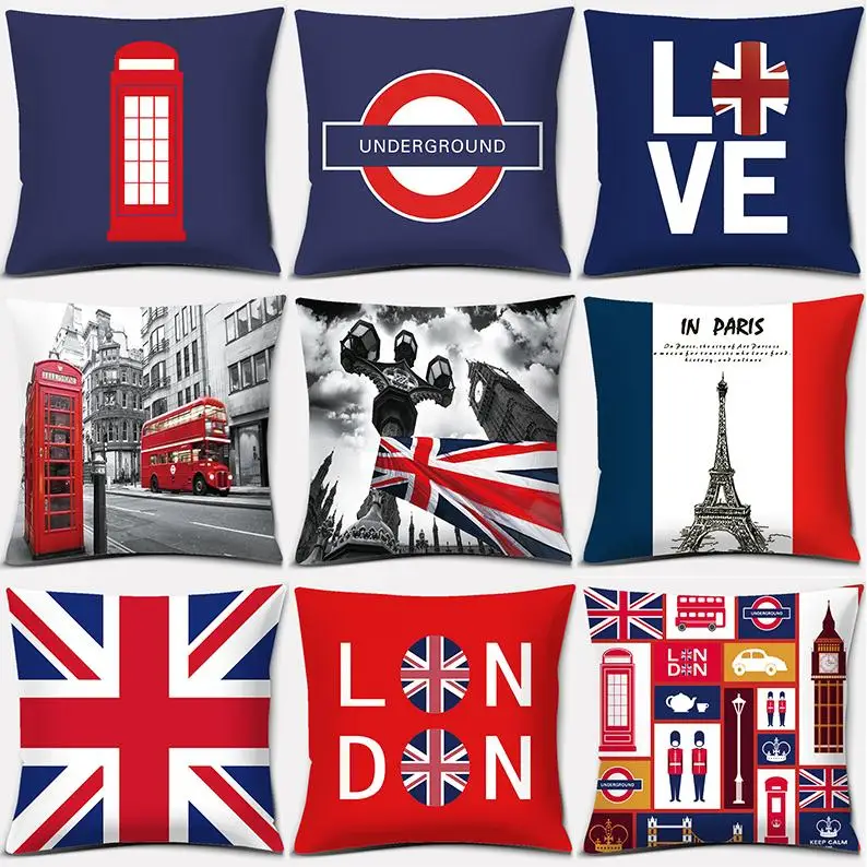 

LOVE British Series Printed Square Home Decoration Pillowcase