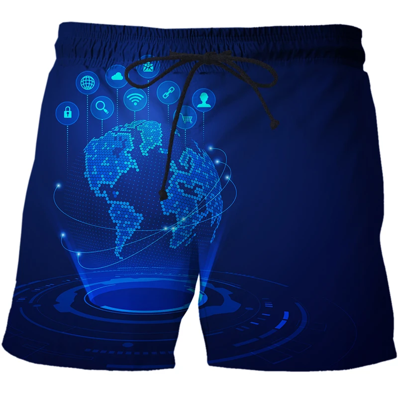 Шорты мужские с 3d-рисунком модные пляжные короткие штаны до колена повседневные