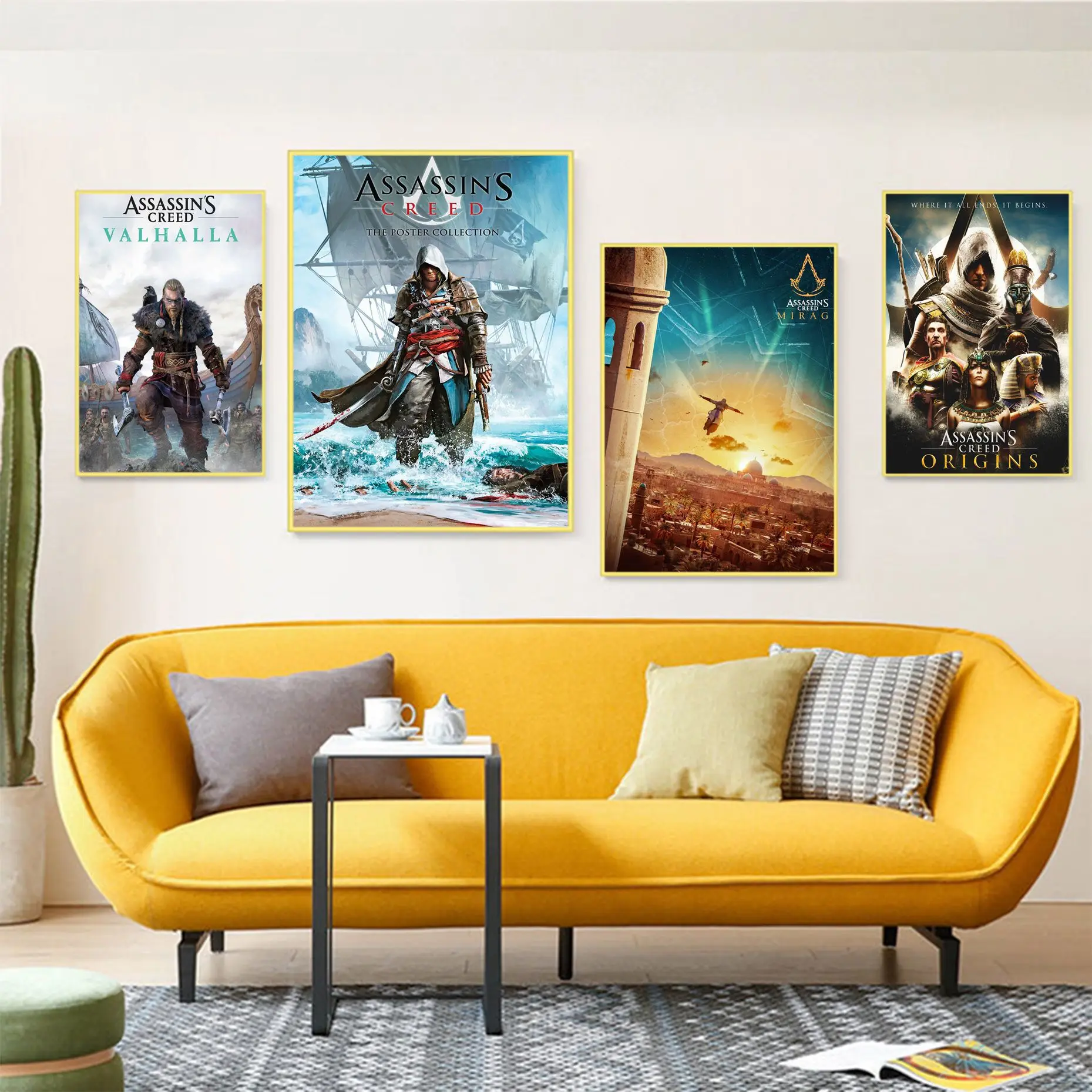 

Assassins Creed Whitepaper Poster Whitepaper Sticker DIY Room Bar Cafe Wall Decor
