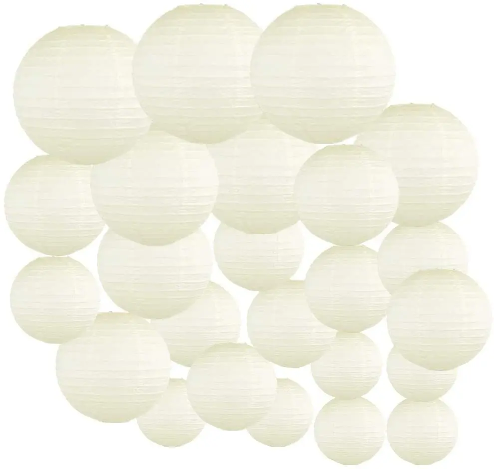 

10pcs/lot Beige color Chinese Paper lanterns Round paper lanterns lamps Home Party Wedding decoration for baby showers