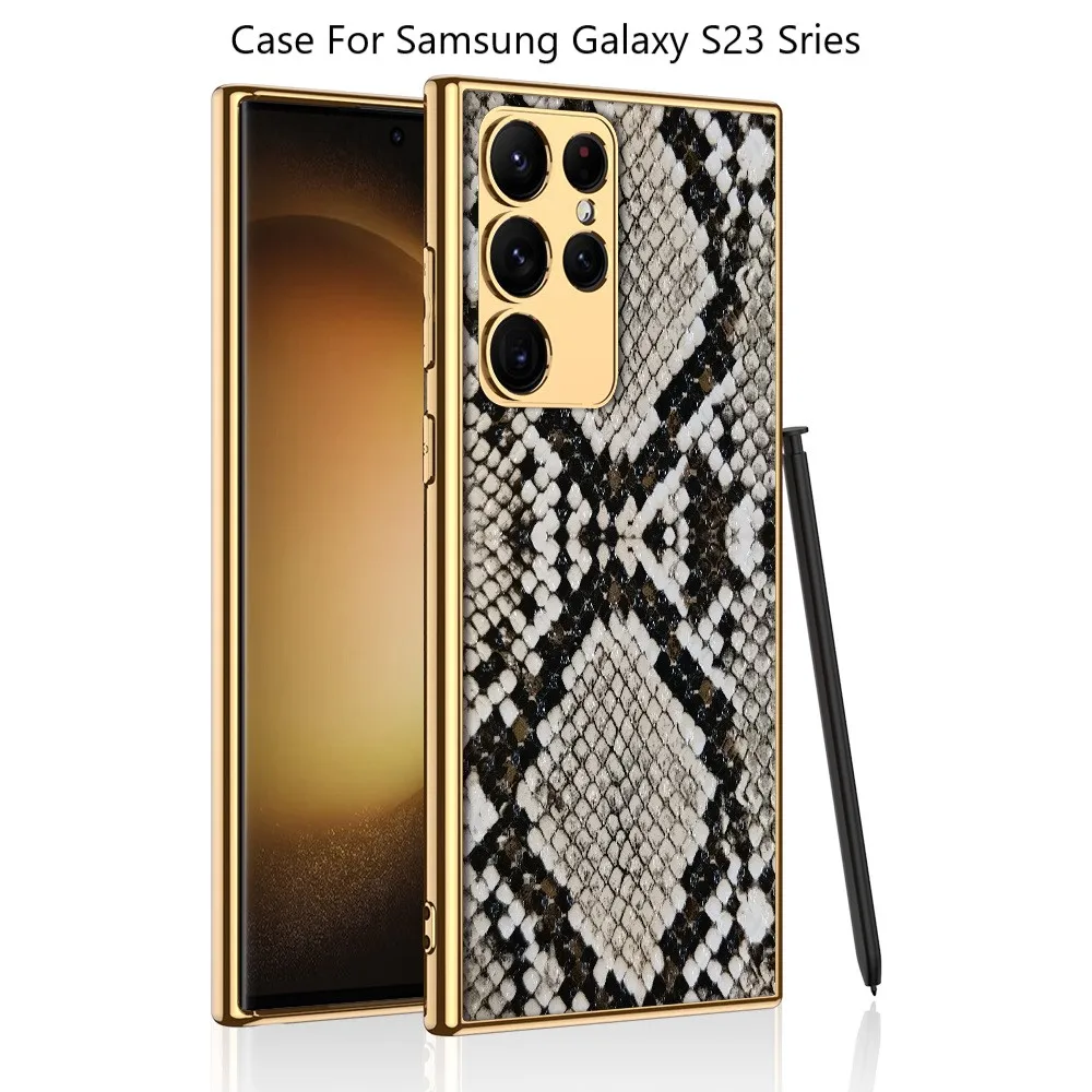 

Чехол S23 с крокодиловым рисунком, Роскошный чехол для Samsung Galaxy S23 Plus S23, ультратонкий противоударный чехол с покрытием, кожаный мягкий чехол для телефона
