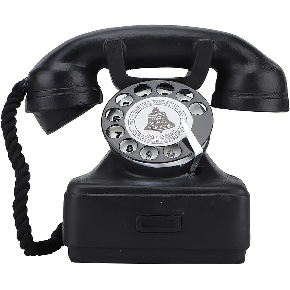 

Old Fashioned Child Rotary Phone Cell PROPS Resin Shopwindow Telephone Ornament
