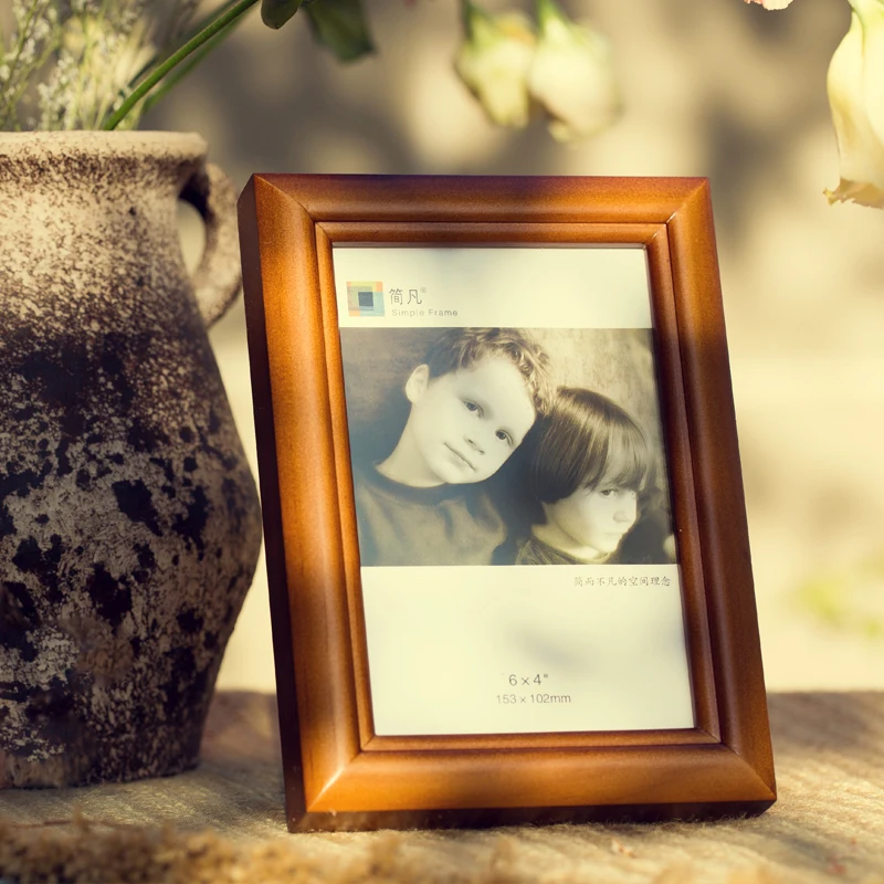

Wooden Simple Photo Frame Elegant Luxury Art Ornament Modern Display Picture Frame Personalized Gift Cadre Photo Home Decor 50