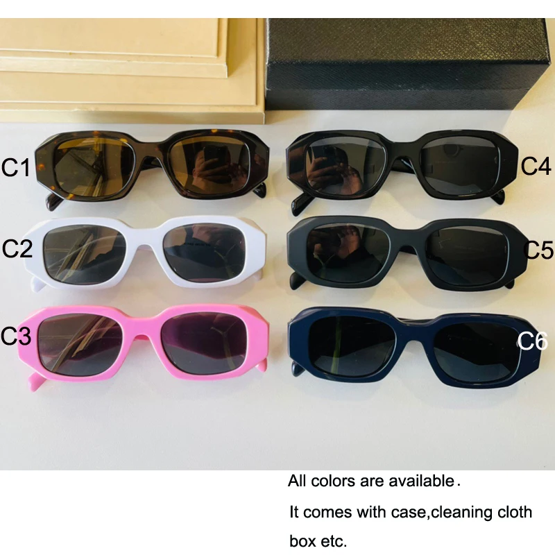 

Sale Women's Sunglases Brand Designer Small Fashion Beach Shades For Woman In Acetate Designer Glasses With Box Cleaning Cloth