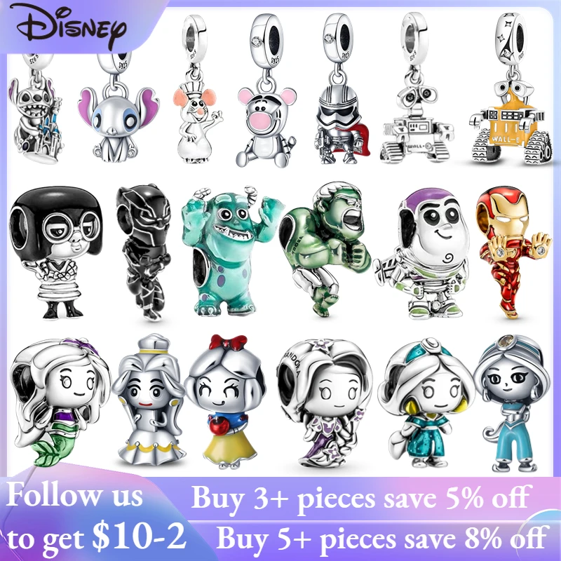 

Disney Princess charms plata de ley 925 Toy Story Beads Fit Pandora 925 Original Bracelet Disney Charms For Women DIY Jewelry