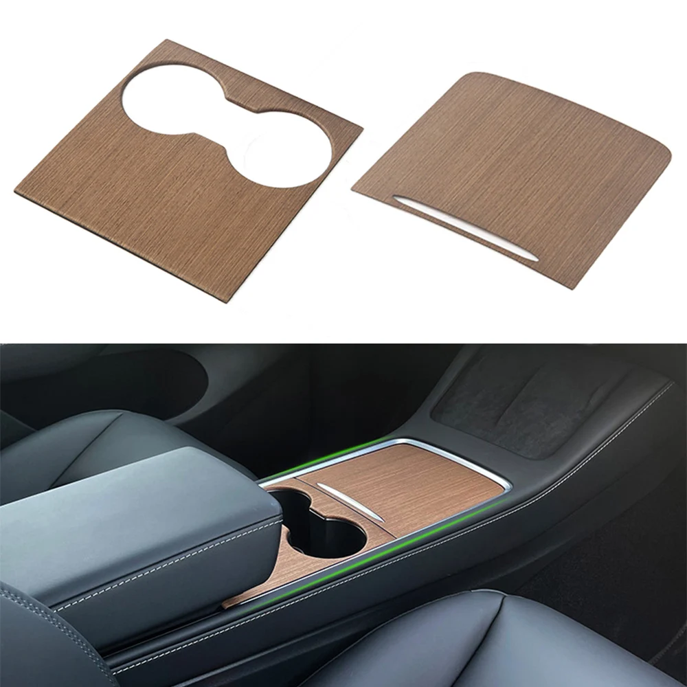 

For Model 3/Y 2021-2022 Central Control ABS Panel Protective Wood Grain Carbon Fiber Anti Scratch Patch Interior Trim Patch