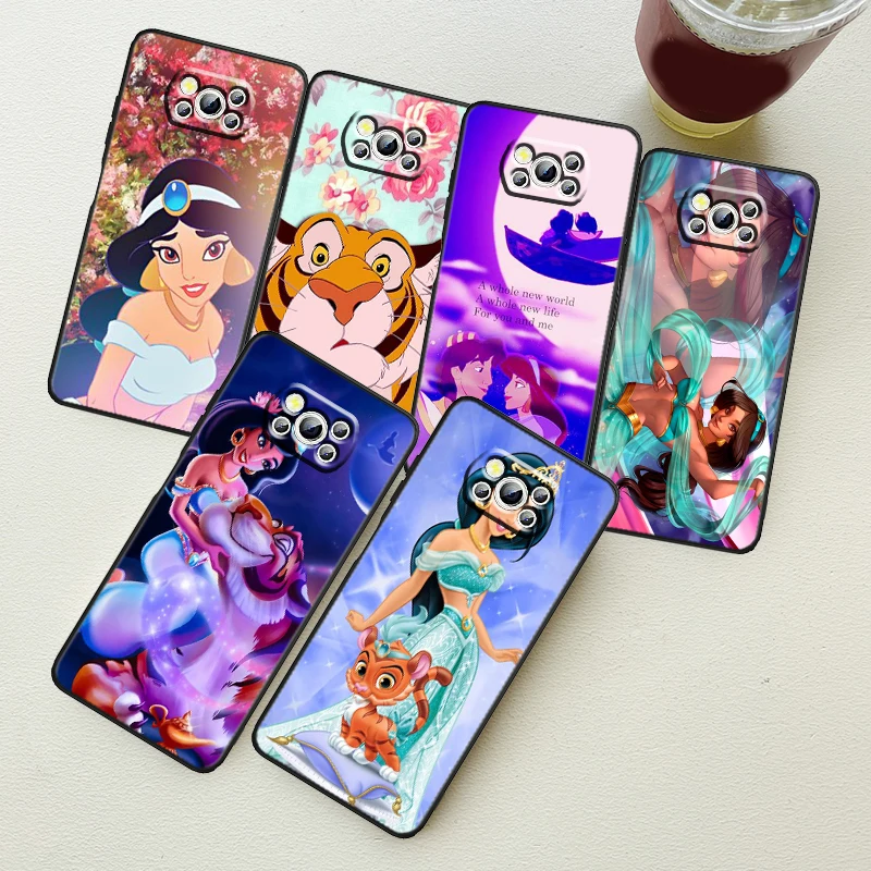 

Aladdin Princess Jasmine Phone Case For Xiaomi Mi Poco X5 X4 X3 NFC F4 F3 GT M5 M5s M4 M3 Pro C50 C55 5G Funda Black Cover